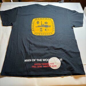 Justin Timberlake Man Of The Woods Short Sleeve T-shirt Size XL Black Memphis